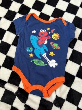 3/6 month Sesame Street Elmo diaper shirt (stained)